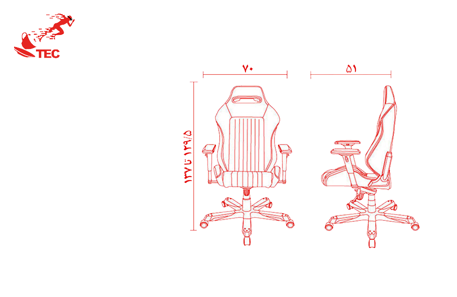 صندلی گیمینگ سری آیرون IA166 با زیرپایی