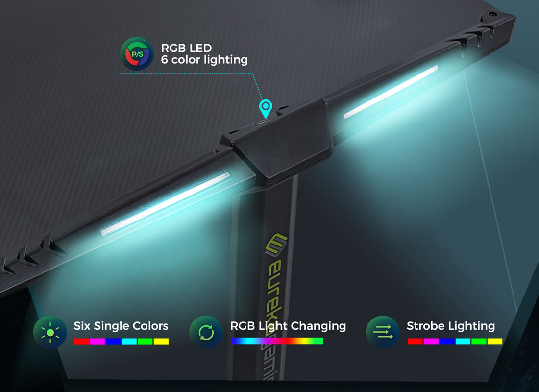 میزگیمینگ یوریکا با نور پردازی RGB مدل ERK-GIP-55B