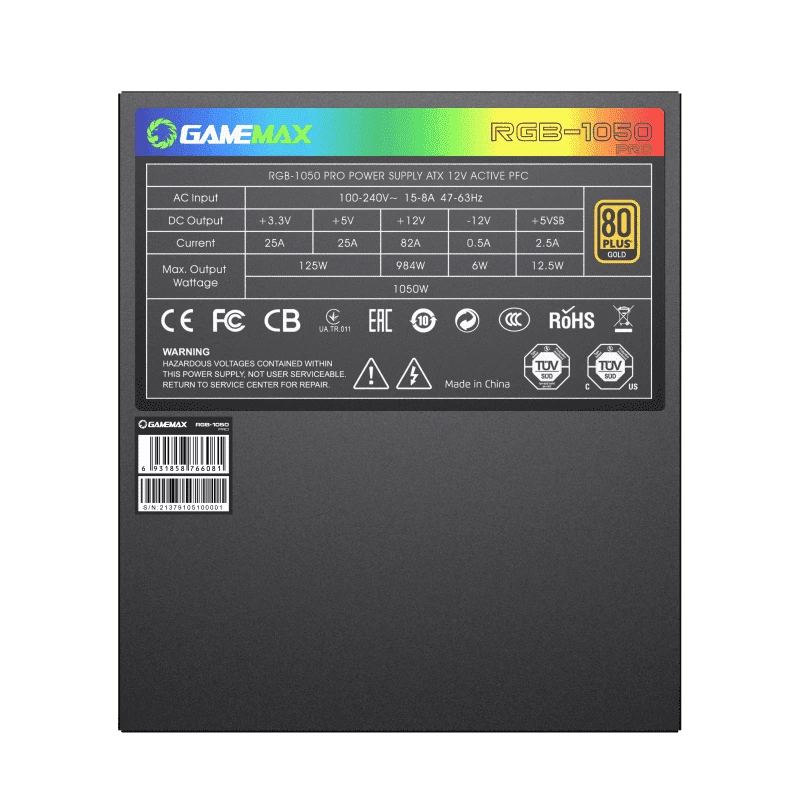 پاور - منبع تغذیه گیم مکس Gamemax RGB 1050 PRO