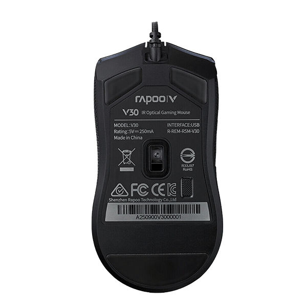 موس گیمینگ رپو مشکی مدل Rapoo IR Optical Gaming Mouse V30