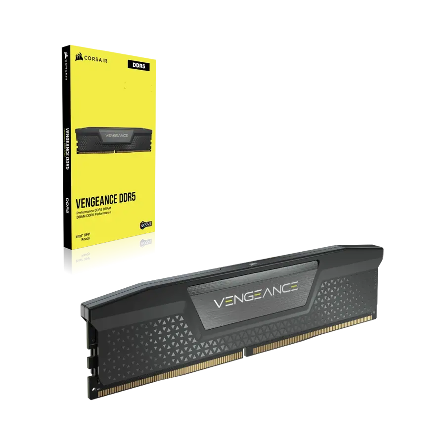 حافظه رم دسکتاپ تک کاناله Corsair مدل VENGEANCE 16GB (1x16GB) DDR5 DRAM 5200MT/s CL40 Memory Kit Black