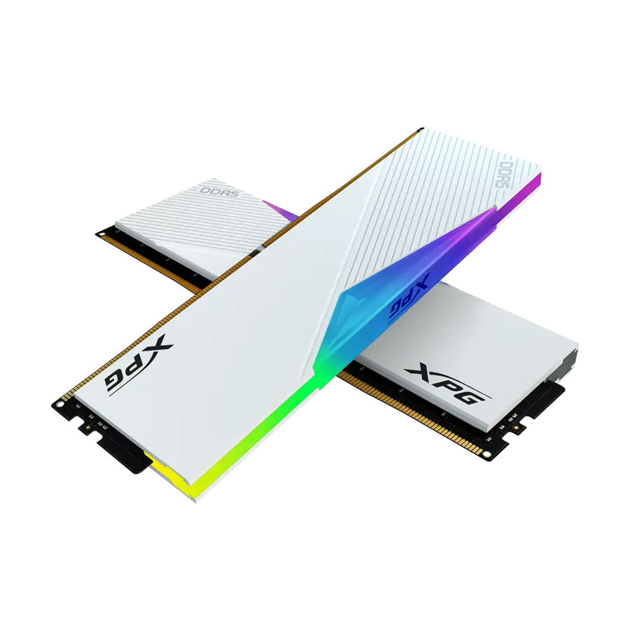 حافظه رم دسکتاپ دو کاناله ADATA مدل LANCER RGB DDR5 5200 سفید