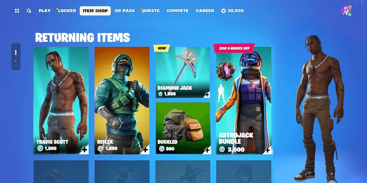 fortnite item shop