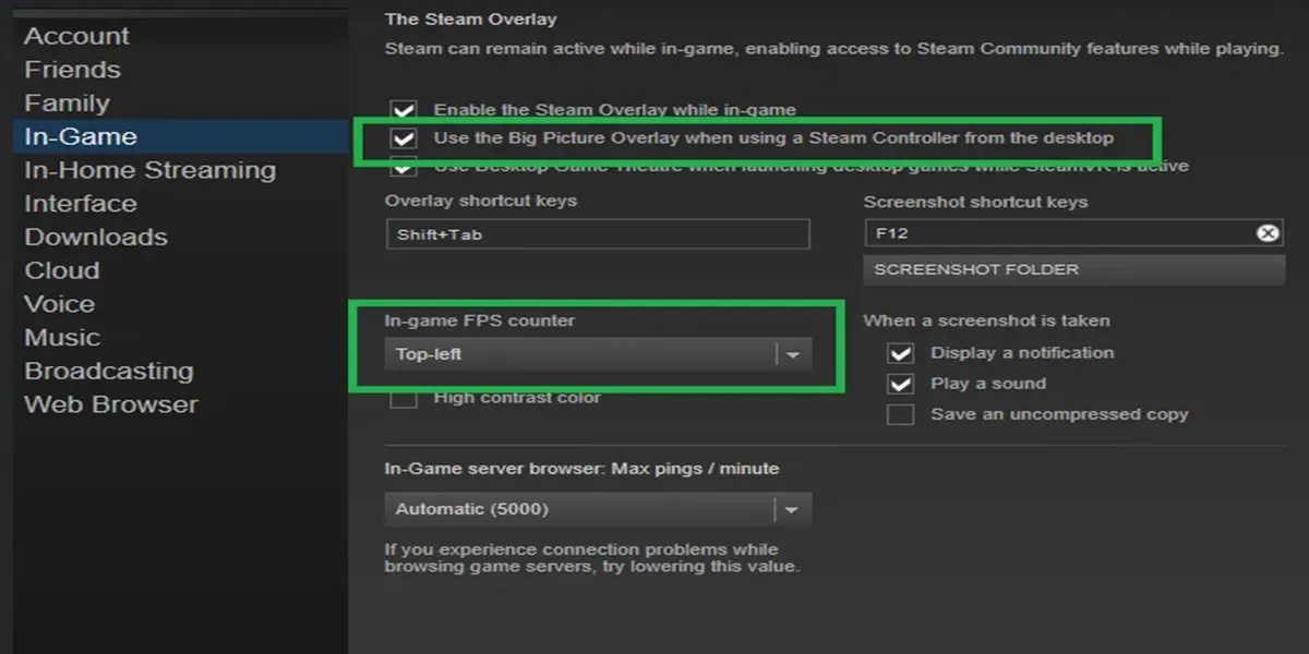 ابزار Steam FPS Counter