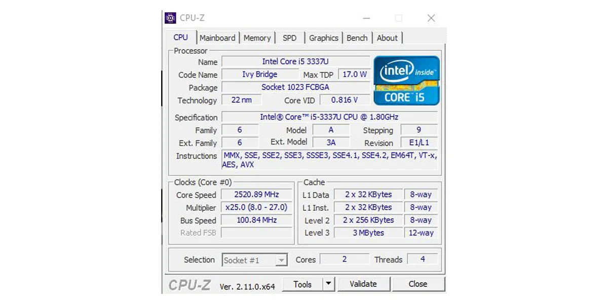 آشنایی با نرم افزار cpu-z و اطلاعات سیستم