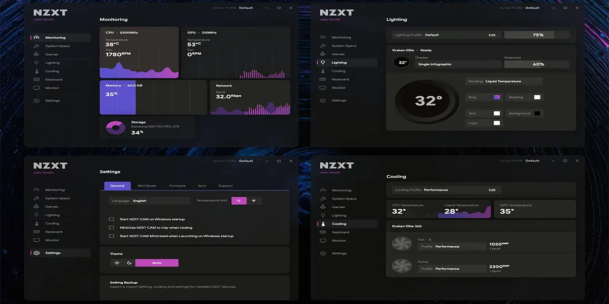 نرم‌افزار مدیریت مصرف برق NZXT CAM