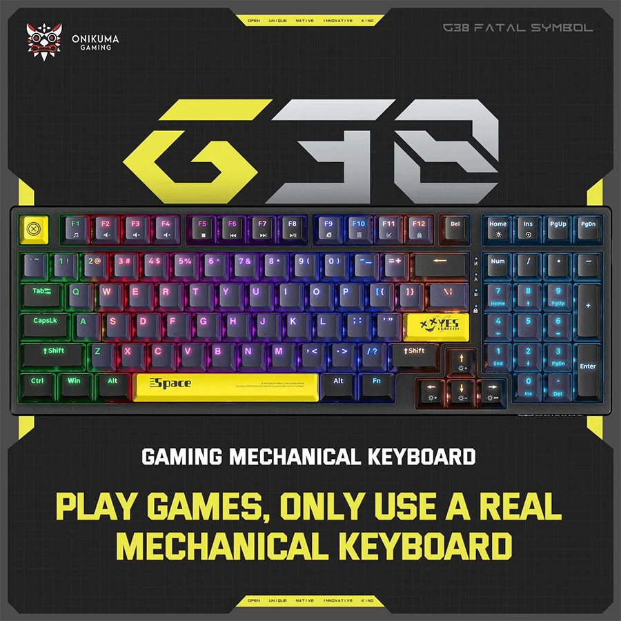 کیبورد گیمینگ اونیکوما ONIKUMA G38 Full Mechanical RGB Black