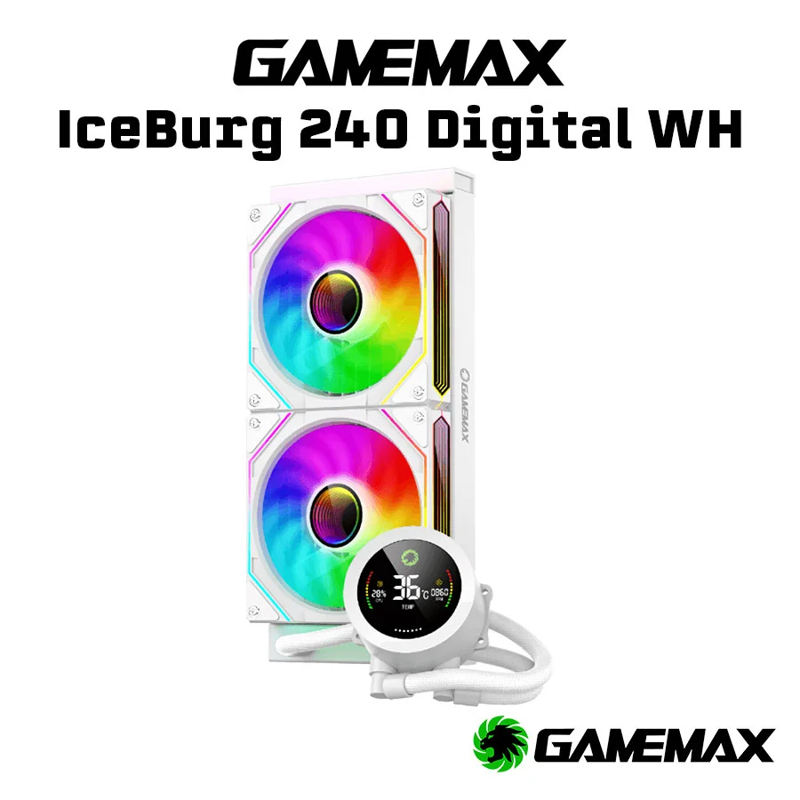 خنک کننده مایع پردازنده گیم مکس GAMEMAX IceBurg 240Digital White