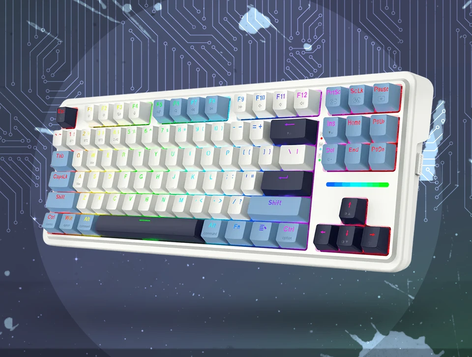 کیبورد بی سیم/باسیم مکانیکال گیمینگ ردراگون K728 WBB PRO RGB