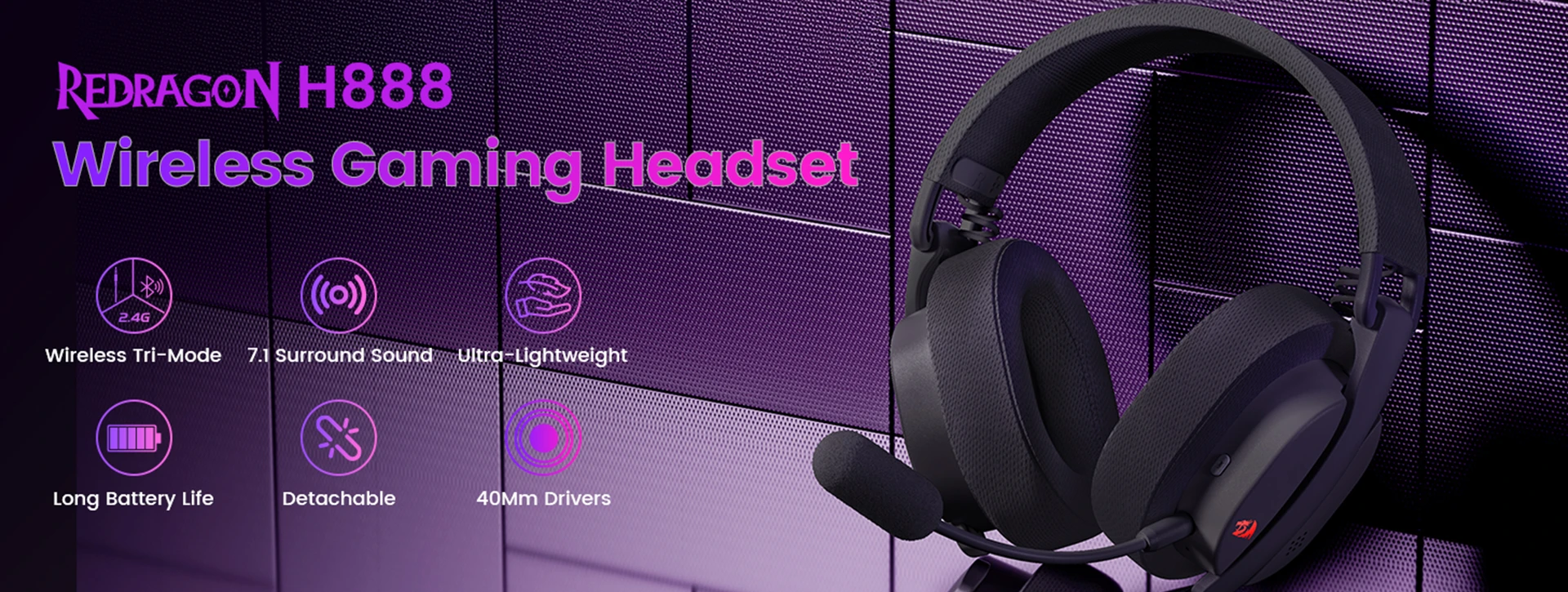 هدست بی سیم گیمینگ ردراگون Redragon H888