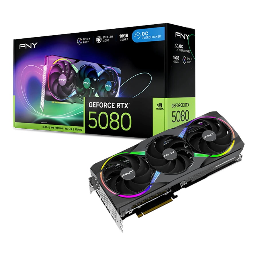 کارت گرافیک پی ان وای PNY RTX 5080 16GB OC ARGB