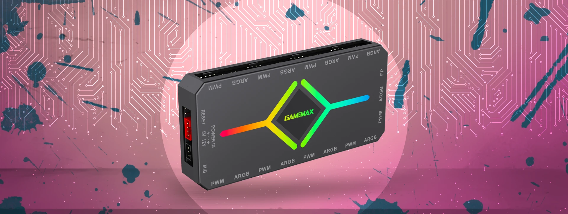 کنترل نورپردازی و سرعت فن گیم مکس V4.0 ARGB HUB PWM BK