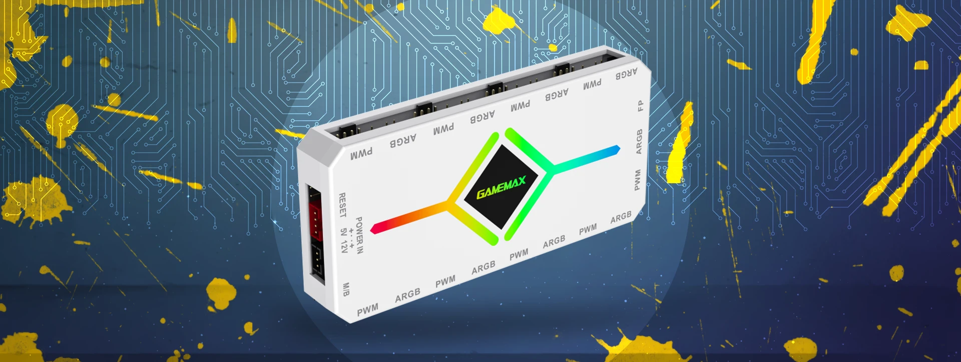 کنترل نورپردازی و سرعت فن گیم مکس V4.0 ARGB HUB PWM WH