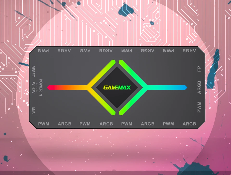کنترل نورپردازی و سرعت فن گیم مکس V4.0 ARGB HUB PWM BK