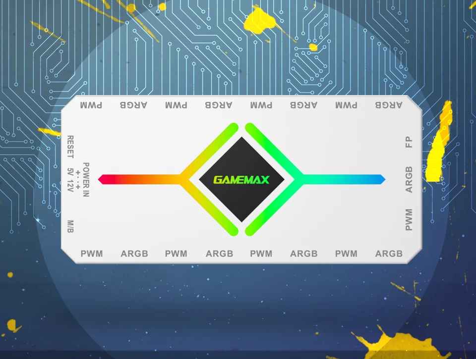 کنترل نورپردازی و سرعت فن گیم مکس V4.0 ARGB HUB PWM WH