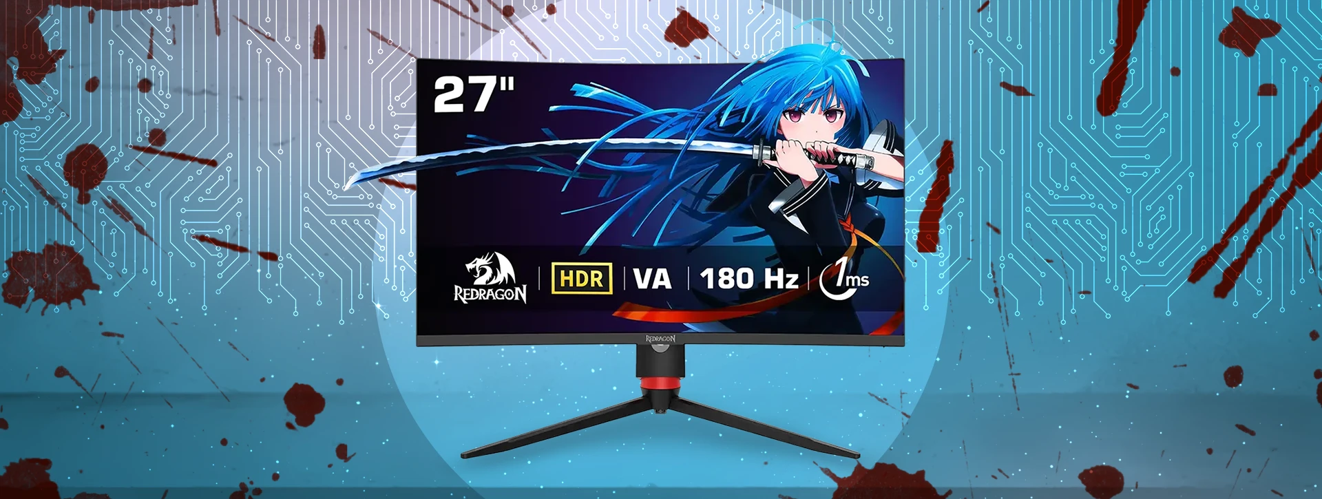 مانیتور گیمینگ 27 اینچ ردراگون GMQ2712RVC