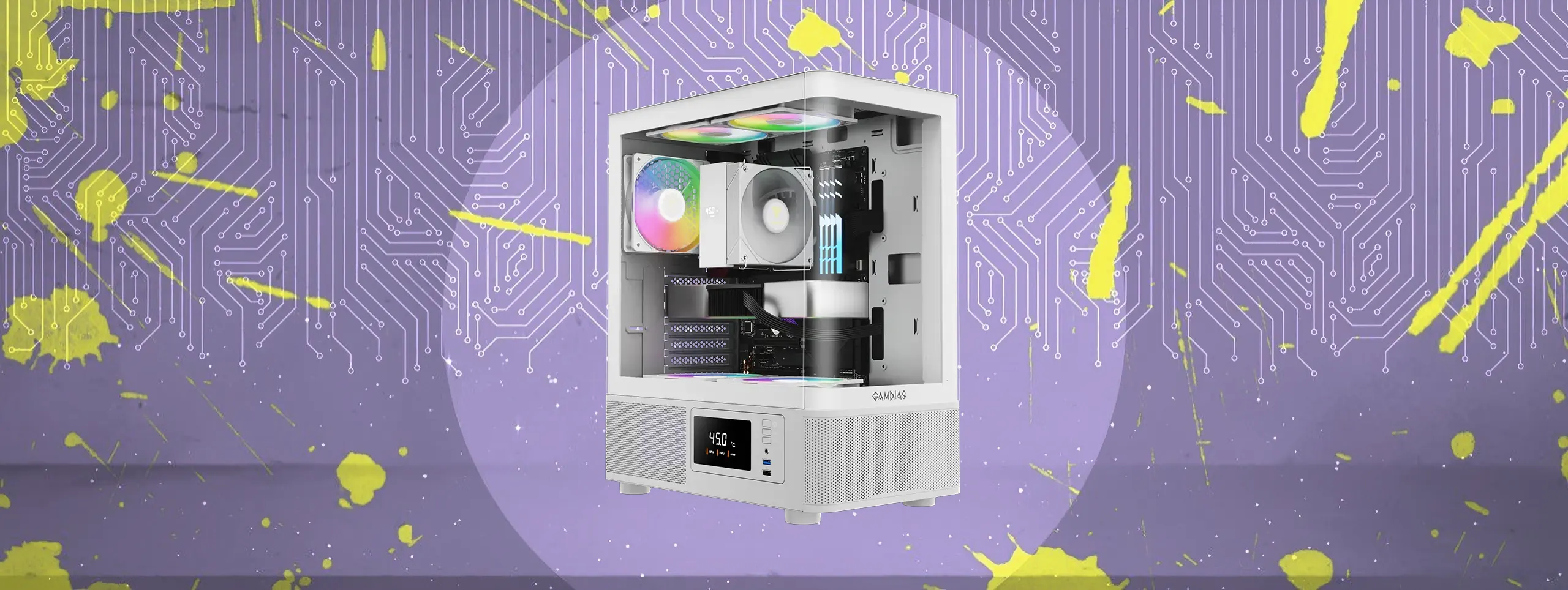 کیس گیمینگ گیم دیاس Gamdias ATLAS E2 CG WH
