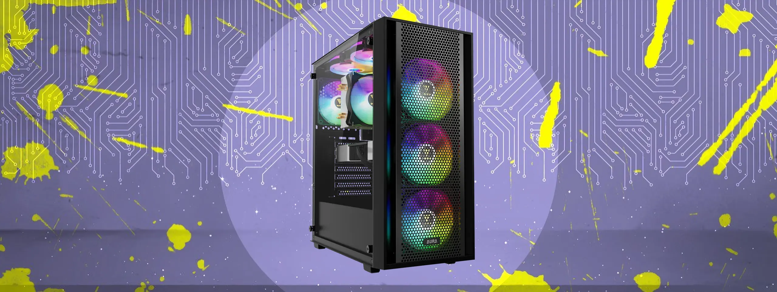 کیس گیمینگ گیم دیاس AURA GC2 ELITE ARGB PERFORATED ARGB MID-TOWER