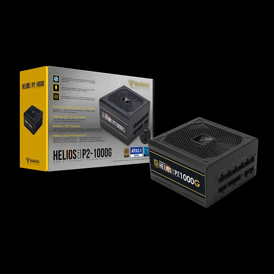 پاور – منبع تغذیه گیم دیاس GAMDIAS HELIOS P2-1000G Black