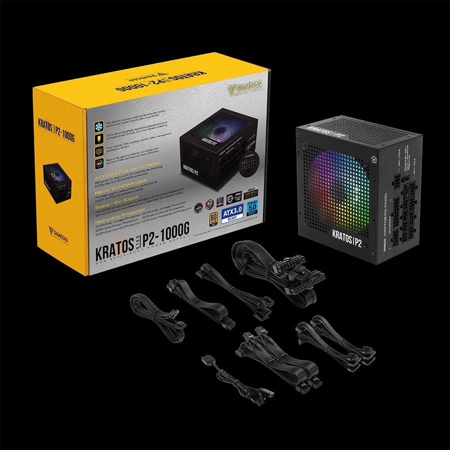پاور – منبع تغذیه گیم دیاس GAMDIAS KRATOS P2-1000G Black