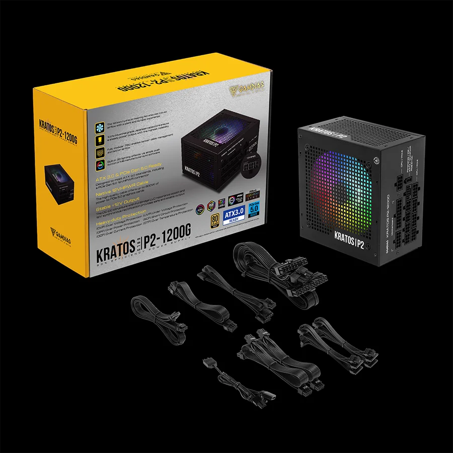 پاور – منبع تغذیه گیم دیاس GAMDIAS KRATOS P2-1200G Black