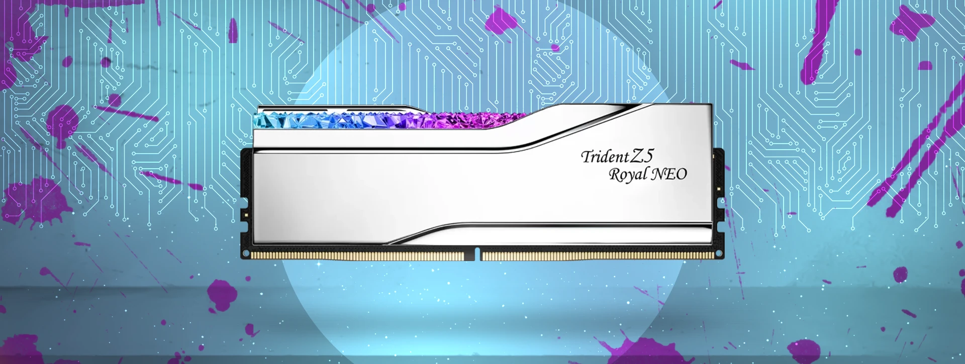 رم دو کاناله G-Skill مدل Trident Z5 Royal Neo RGB 32GB 6400 Silver CL30