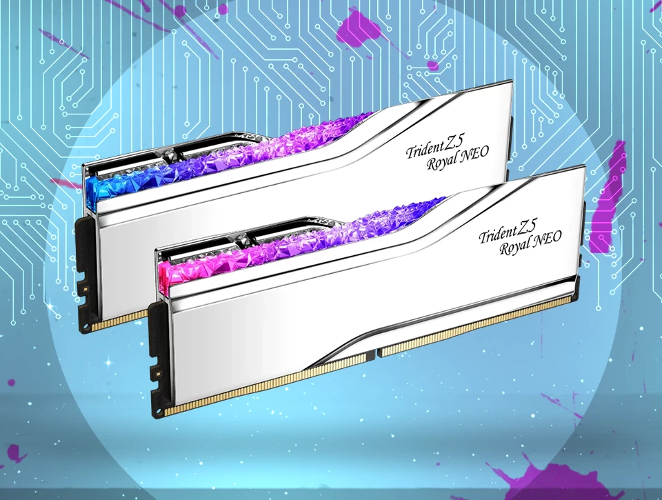 رم دو کاناله G-Skill مدل Trident Z5 Royal Neo RGB 32GB 6400 Silver CL30