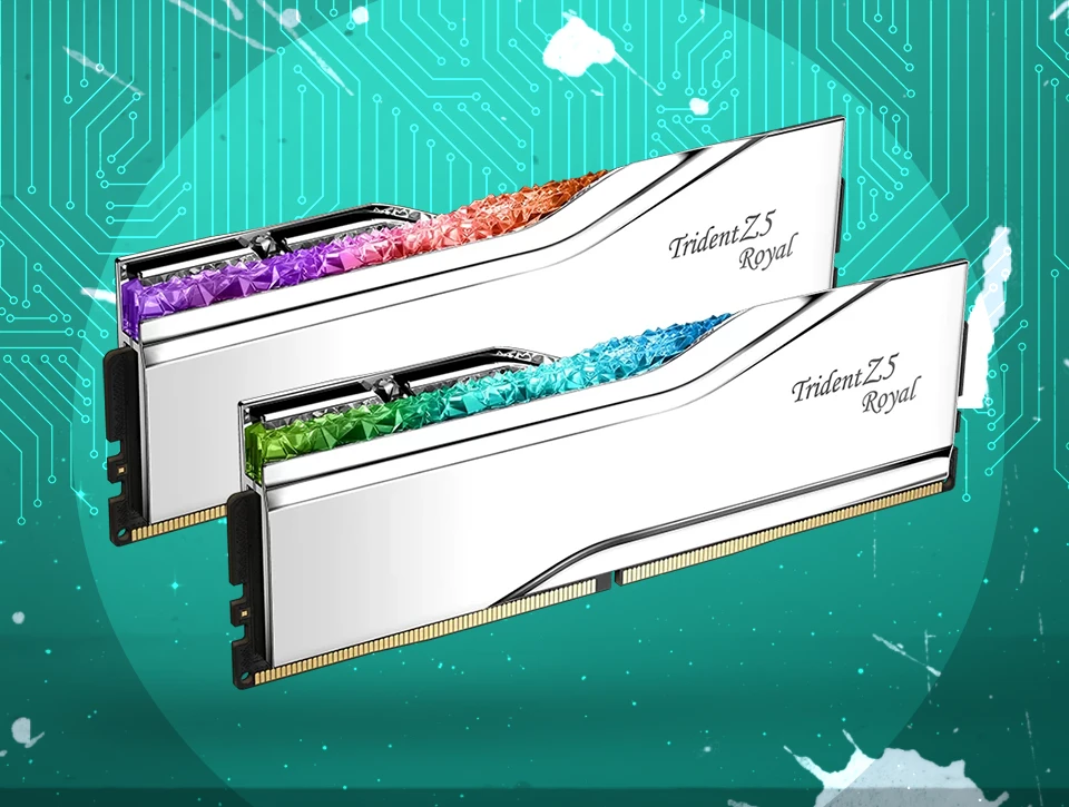 رم دسکتاپ دو کاناله G-Skill مدل Trident Z5 Royal RGB 32GB 6400 Silver CL32