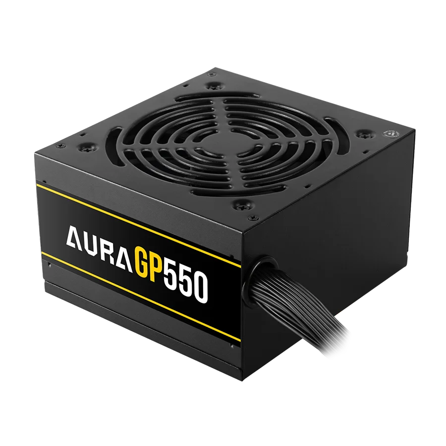 SPECIFICATIONSkeyboard_arrow_right Model AURA GP550 POWERkeyboard_arrow_right TypeATX12V v2.4 EfficiencyMeet 80 PLUS White efficiency Dimensions (LxWxH)140 x 150 x 86 mm AC Input180-240V / 5A / 47-63Hz DC Output+3.3V / +5V / +12V / -12V / +5Vsb Max. Output Current13A / 13A / 30A / 0.5A / 2.5A Max. Output Power80W / 360W / 6W / 12.5W Power Rating400W Total Output (Max.)550W ProtectionOVP / UVP / OPP / OCP / SCP Main Power1 (24 Pin) CPU1 (4+4 Pin) PCI-E2 (6+2 Pin) SATA3 (4 Pin) Molex2 (4 Pin) ModularNon Modular پاور – منبع تغذیه گیم دیاس GAMDIAS GP-550 AURA Black