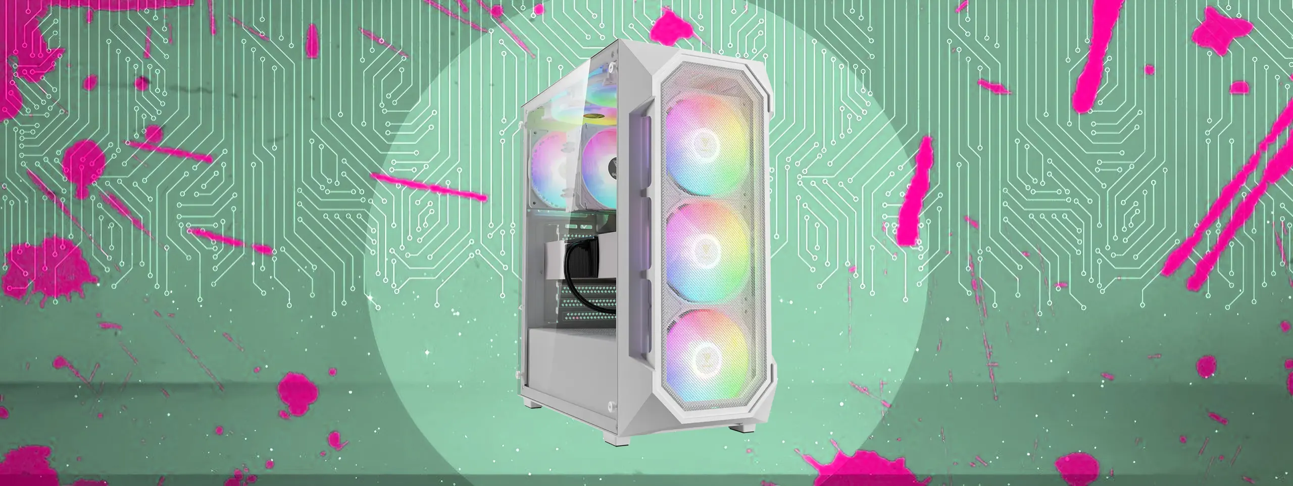 کیس گیمینگ گیم دیاس AURA GC1 ELITE WH MESH ARGB MID-TOWER CASE