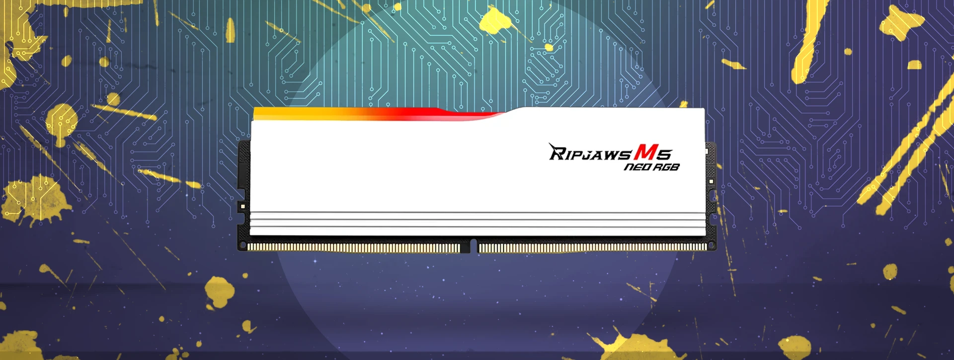 رم دسکتاپ دو کاناله G-Skill مدل Ripjaws M5 Neo RGB 32GB 6000 White