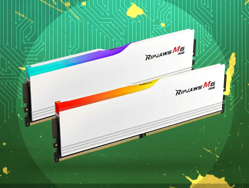 حافظه رم دسکتاپ دو کاناله G-Skill مدل Ripjaws M5 RGB 32GB 6000 White