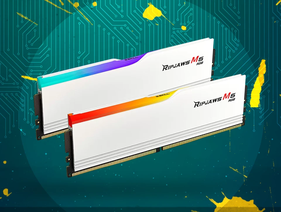 حافظه رم دسکتاپ دو کاناله G-Skill مدل Ripjaws M5 RGB 64GB 5200 White