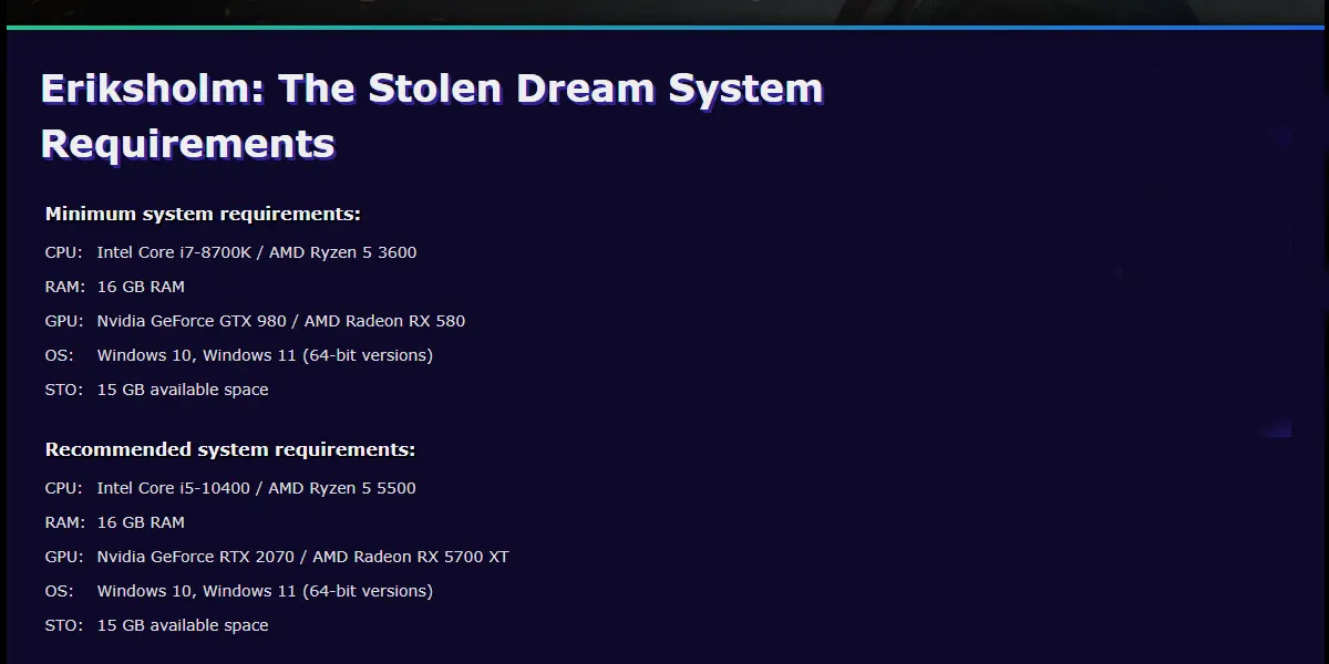 Eriksholm: The Stolen Dream
