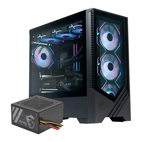 کیس و پاور گیمینگ ام اس آی MAG FORGE M100L + MAG A500N-H 500W
