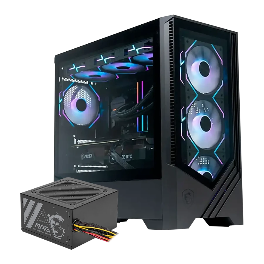کیس و پاور گیمینگ ام اس آی MAG FORGE M100L + MAG A500N-H 500W