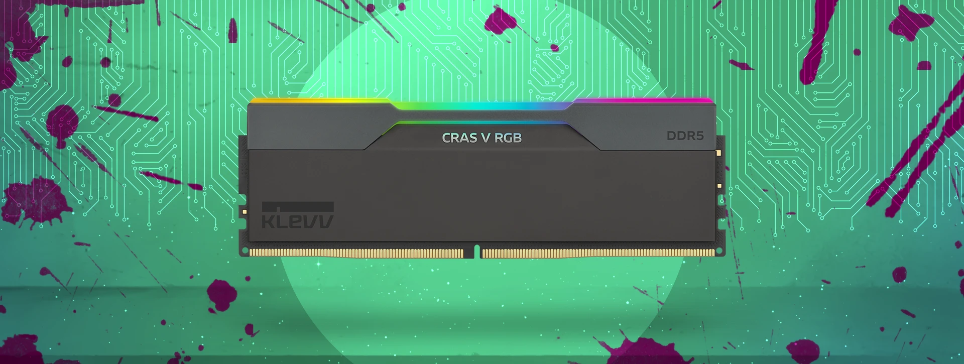 رم دسکتاپ دو کاناله کلو KLEVV CRAS V RGB 32GB 7600 Black