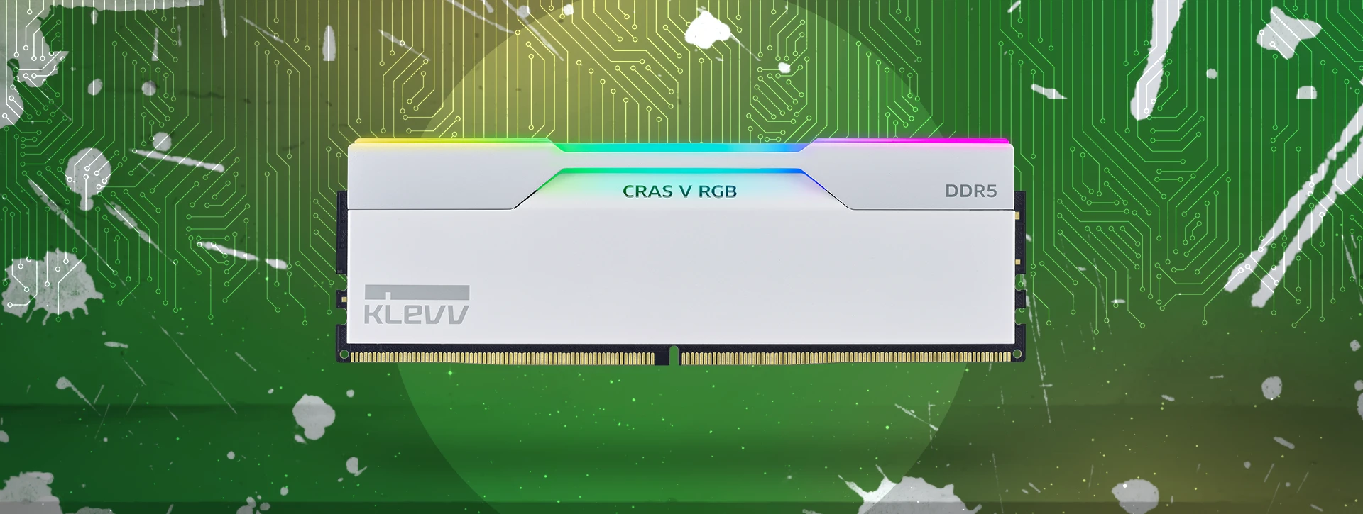رم دسکتاپ دو کاناله کلو KLEVV CRAS V RGB 32GB 7600 White