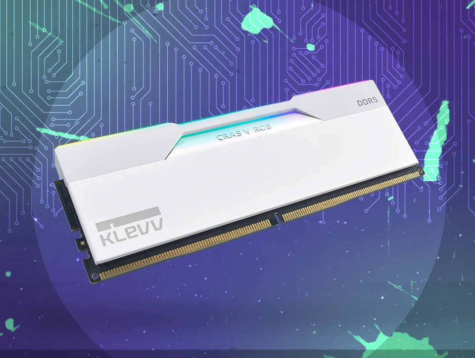 رم دسکتاپ دو کاناله کلو KLEVV CRAS V RGB 32GB 7200 White