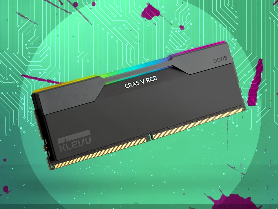 رم دسکتاپ دو کاناله کلو KLEVV CRAS V RGB 32GB 7600 Black