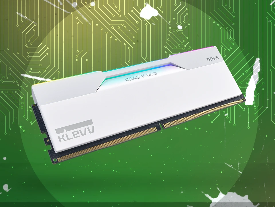 رم دسکتاپ دو کاناله کلو KLEVV CRAS V RGB 32GB 7600 White
