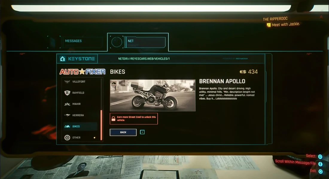 راهنمای خرید آنلاین خودرو در Cyberpunk 2077