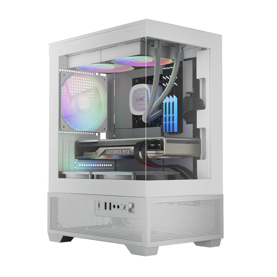 کیس گیمینگ گیم دیاس Gamdias AURA GC9M Elite ARGB WH Compact Panoramic Micro-Tower
