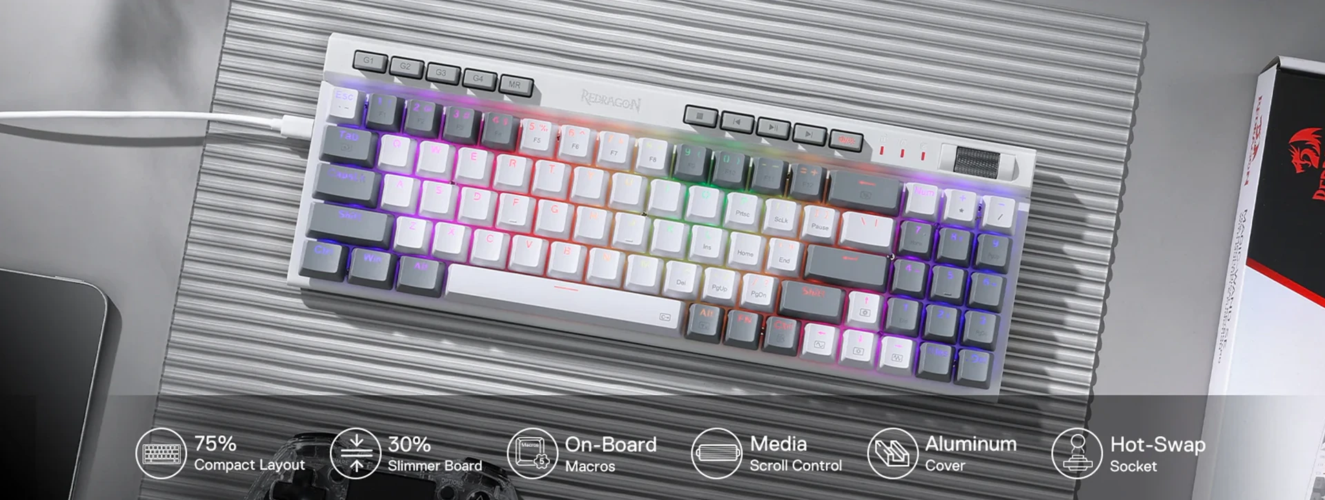 کیبورد مکانیکال گیمینگ ردراگون Redragon K655 WG RGB