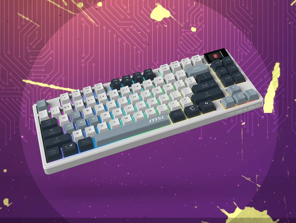 کیبورد بی‌ سیم مکانیکال گیمینگ ام اس آی MSI FORGE GK600 TKL SKY