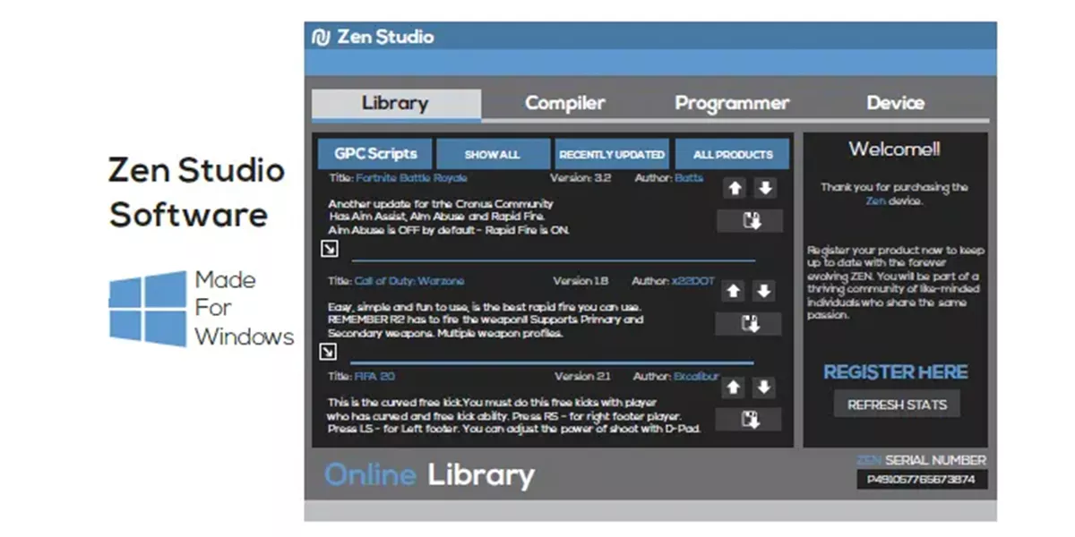 تنظیمات نرم‌افزاری در Zen Studio