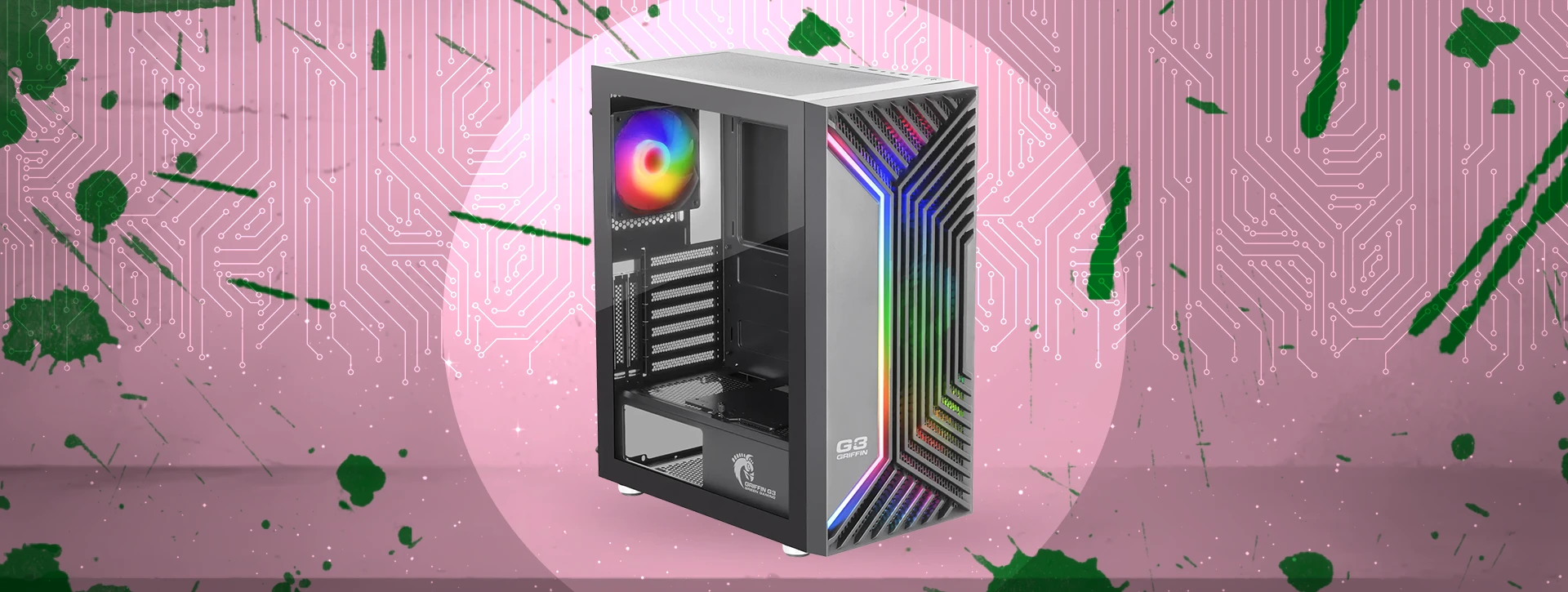 کیس گیمینگ گرین Green GRIFFIN G3 Plus