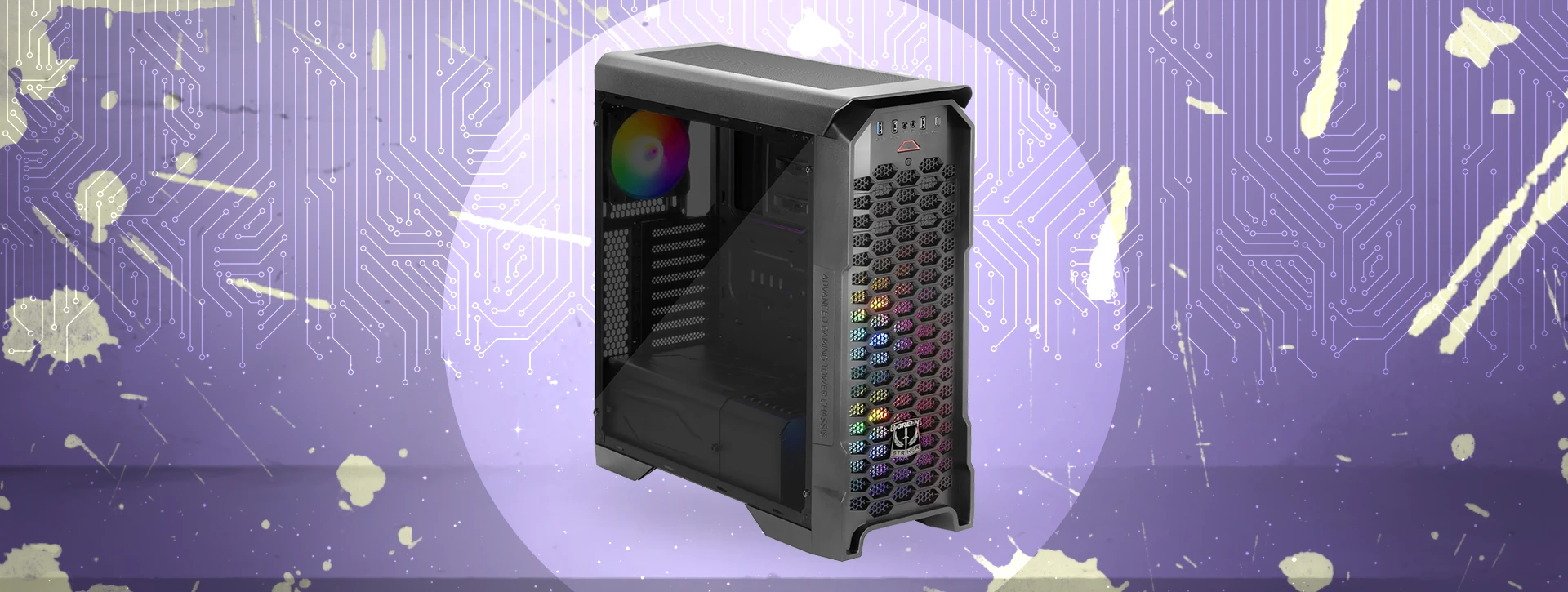 w1 کیس گیمینگ گرین Green STRIKER FRGB