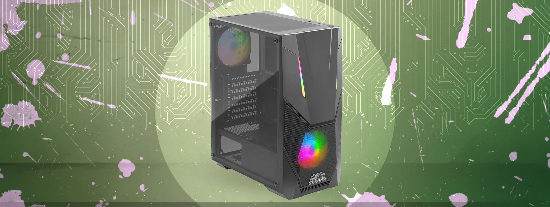 کیس گیمینگ گرین Green ARIA