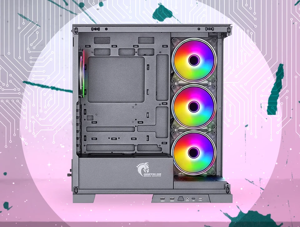 کیس گیمینگ گرین Green GRIFFIN G8